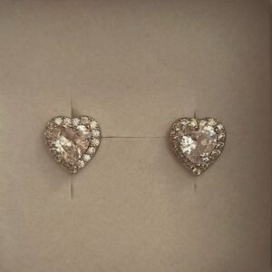 Heart Shaped Silver Earrings